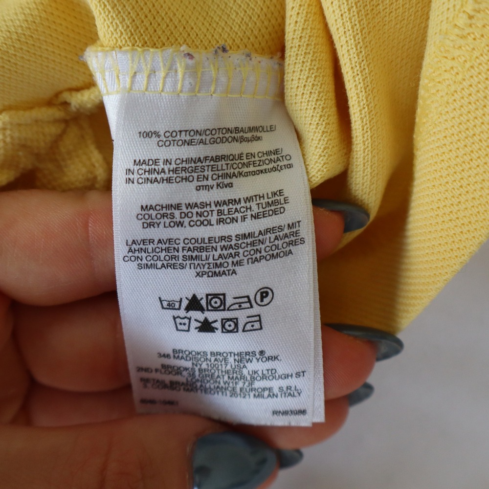 Brooks Brothers Performance Polo‎ Yellow Shirt Original Fit Cotton Men's Large - Picture 5 of 7